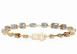 Eleanor Regal Fusion Lab Grown Diamond Bracelet 7.017 Carats 21 Stones 9k 14k 18k Yellow <b>Rose</b> White <b>Gold</b> Luxury Statement 21 Pcs - Product Image 6