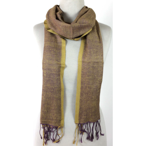 Bufanda Larga de Seda Eri Peace Color Marigold Sand - Estilo Elegante - Product Image 1