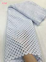 Dentelle Guipure Blanche 4358 de Luxe, Tissu Africain Original Autrichien en Coton, Inspiré des Vêtements Traditionnels pour Occasions Spéciales, 5 Yards