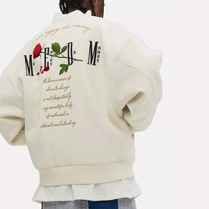 Chaqueta Bomber de Béisbol Personalizada con Bordado para Hombre, Cuello Alto, Estilo Urbano, Chaqueta de Invierno Ecológica con Logotipo Frontal - Product Image 2