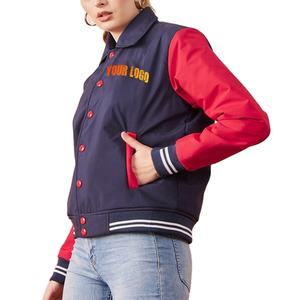 2025 nouvelle vente chaude femmes en cuir respirant Letterman Varsity veste avec Logo personnalisé couleur unie femmes Varsity vestes - Product Image 1