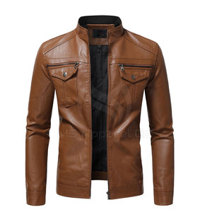 เสื้อแจ็กเก็ตหนังแนวสตรีทสำหรับผู้ชายเสื้อแจ็กเก็ตหนังสำหรับฤดูหนาวพิมพ์โลโก้ตามสั่งเป็นมิตรต่อสิ่งแวดล้อม - Product Image 1