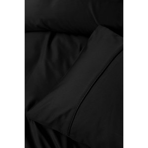 Cotton Box Luxury King/Twin Silky Satin Double Duvet Cover <b>Set</b> Modern Woven Solid Black Bedding for Home Wedding <b>Comforter</b> - Product Image 3