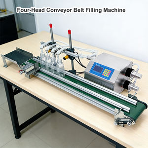 Máquina de llenado automática de 4 cabezales con bomba magnética para perfumes, licores, bebidas, leche líquida, equipada con cintas transportadoras. - Product Image 3