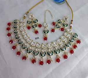 <b>Indian</b> Traditional Kundan Gold Plated <b>Jewellery</b> <b>Set</b> and Copper Necklace <b>Set</b> for Women and Girls <b>Indian</b> Accessories Jewlery Women - Product Image 5