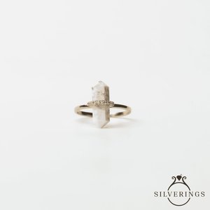 NOVAMART Fine Silverings 925 Sterling Silver Romantic Hexagon <b>Adjustable</b> <b>Ring</b> Rose Gold and Plated with Inlay Zircon Gift Wholes - Product Image 4