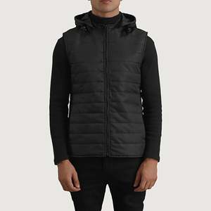 Gilet matelassé zippé pour homme, veste sans manches d'hiver, vêtement décontracté pour l'extérieur - Product Image 4