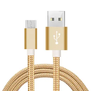 热卖尼龙编织OD3.5电缆2A快速充电微型USB电缆编织USB C 100厘米150厘米200厘米充电电缆