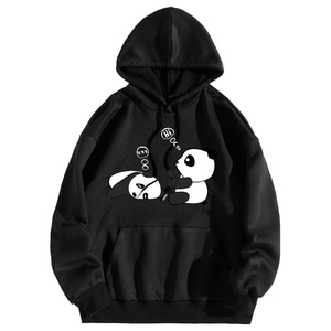 Sweat à capuche imprimé panda Kawaii pour adolescentes pulls à manches longues techniques d'appliques brodées sweats à motif solide - Product Image 6