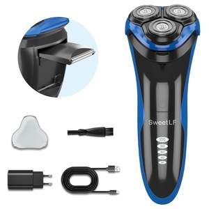 Rasoir électrique 2-en-1 pour homme, 2e génération, tête flottante, longue autonomie, utilisation humide/sèche, écran LED, triple lame, bleu foncé, IPX7 - Product Image 1