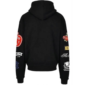 Alta calidad 500 GSM algodón grueso en blanco liso de peso pesado sudaderas con capucha de gran tamaño sin cuerda Unisex logotipo personalizado de talla grande sudaderas con capucha para hombres - Product Image 3
