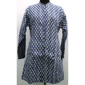 <b>Women's</b> Reversible Blue Kantha Stitch Cotton <b>Jacket</b> Floral Print <b>Lightweight</b> <b>Bomber</b> Style Patchwork Decoration Short Leather - Product Image 1