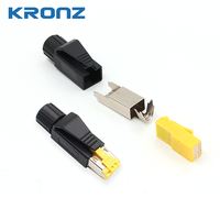 Connecteur de câble KRONZ ProFinet Connecteur 4/8 broches Communication industrielle 22/24/26AWG Fiches de câble réseau Crystal Head RJ45