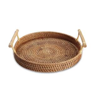 Handmade Rattan Round <b>Woven</b> <b>Basket</b> for Home Storage & Decor - Product Image 2