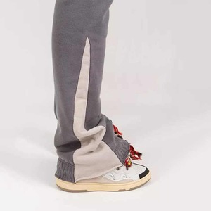 Men's High Quality Custom Casual <b>Flared</b> Jogger Track Pants Elastic Mid Waistband Patchwork Cotton <b>Sweatpants</b> - Product Image 4
