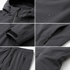 Custom Men's Waterproof Hooded <b>Rain</b> Suit Windproof Outdoor <b>Jacket</b> Pants Set Hiking Tracksuit OEM ODM Private Label - Product Image 6
