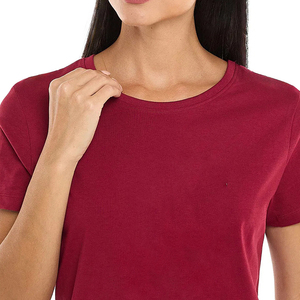 เสื้อยืดคอกลมสำหรับผู้หญิงเสื้อยืดลำลองเป็นมิตรต่อสิ่งแวดล้อมพิมพ์โลโก้ได้ตามต้องการฤดูร้อน - Product Image 4