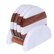 Posavasos de lujo de calidad superior de madera y piedra de mármol accesorios de cocina hogar creativo para regalos promocionales - Product Image 6
