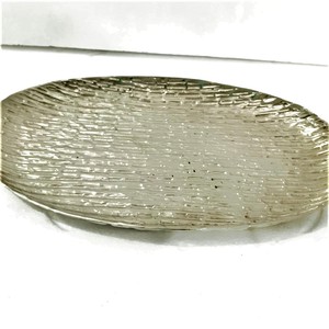 VISHAL HANDICRAFT Oval Art Deco Aluminium Metal Serving <b>Tray</b> Custom Hand Polished Decorative Tableware Manufacturer - Product Image 6