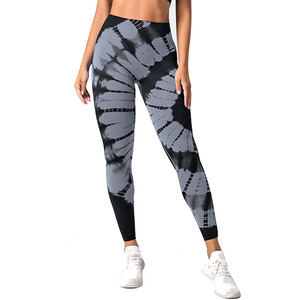 Mallas de cintura alta para mujer de alta calidad, mallas transpirables con tinte de lazo cruzado, mallas de entrenamiento para levantar glúteos a la venta - Product Image 4