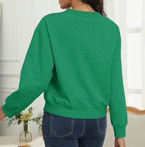 Sweat-shirt décontracté pour femme, col rond, manches longues, imprimé sur le devant, style streetwear d'hiver, doublure en polaire, chaud, coupe ample - Product Image 2