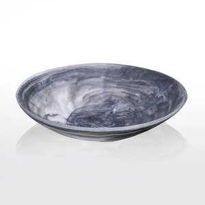 Grand plat de service en résine noir et blanc, plat circulaire peu profond, centre de table moderne, décoration de table haut de gamme, plat de service - Product Image 1