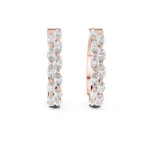 Pendientes de Aro con Diamantes Cultivados en Laboratorio de Corte Marquesa, Oro Blanco de 14K, Joyería Nupcial para Mujer, Regalo de Aniversario de Bodas Certificado de Lujo - Product Image 3