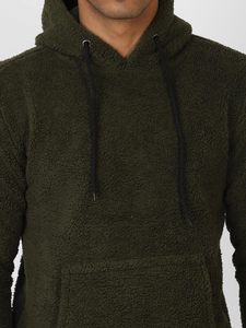 Sherpa polar pullover Hombres sudaderas con capucha hechas a medida estilo pesado grueso invierno cálido unisex capucha logotipo personalizado - Product Image 5