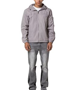 Custom Casual Summer Plus Size <b>Running</b> Waterproof Windbreaker <b>Jacket</b> <b>Reflective</b> Piping Men Lightweight Polyester Hooded Zip-Up - Product Image 3