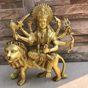 Messing Hindu Godin Handgemaakt Maa Durga Standbeeld Voor Pooja Messing Decoratief Item Handgemaakt Standbeeld
