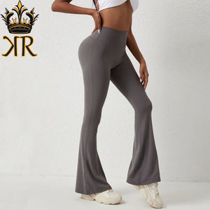 Pantalones de Yoga de cintura alta para mujer, pantalones de campana transpirables, mallas deportivas tejidas para gimnasio, pantalones deportivos informales - Product Image 6