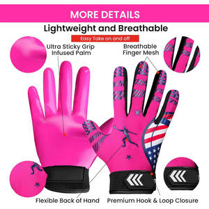 New Arrival Custom Design Grip Football Gloves Super <b>Sticky</b> Breathable Youth Adult Players American football gloves - Product Image 2