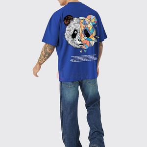 T-shirt surdimensionné à grand logo pour hommes, t-shirt lourd à manches courtes personnalisé, sérigraphie Streetwear fabricant - Product Image 3