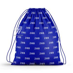 Ropa griega Zeta Phi Beta de la Hermandad lista para enviar mochila de gimnasio con cordón de hombro sublimado parafernalia griega - Product Image 1