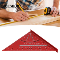 Équerre de charpentier triangulaire en alliage d'aluminium de 7 pouces pour la mesure et le traçage du bois