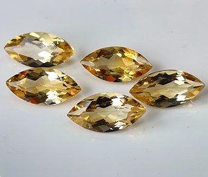 มาร์คีส์ตัดสีเหลืองมะนาวธรรมชาติ5x10มม. เพชรพลอยหลวมทรงหลวม - Product Image 2