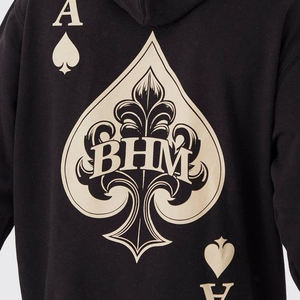 Vente en gros de service OEM sweats à capuche pour hommes nouveau design sweats à capuche basiques en coton mélangé léger couleur unie avec techniques brodées - Product Image 3