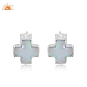 Nouvelle tendance Design 925 argent Sterling naturel aurore opale ciel pierres précieuses boucle d'oreille pour les femmes fabricant de bijoux personnalisés - Product Image 1