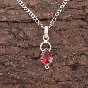 Colgante de Plata de Ley con Gema de Rubelita Hecha a Mano, Certificado IGI, Calidad Superior, Joyería Elegante para Mujer, Regalo - Product Image 1