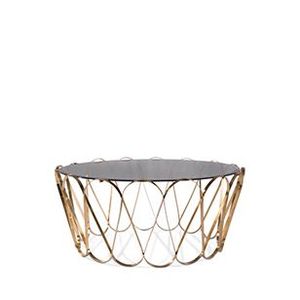 Glass Top Modern Design Coffee Table New Round Shape with Golden Bottom Border Iron Frame Indian Handmade Factory Price - Product Image 4