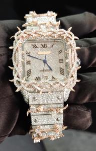 VVS Moissanite GRA Diamond Iced Completamente automático 41mm Oro Rosa Blanco Collate Esfera romana Reloj mecánico de acero inoxidable de lujo - Product Image 5