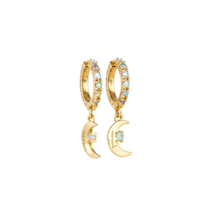 Orecchini Pendenti Portafortuna in Lega di Rame con Zirconi, Stile Classico, Regalo per Donna - Product Image 1