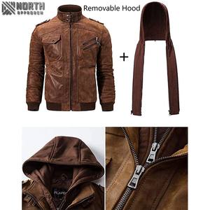 Blouson aviateur d'hiver en cuir avec logo camouflage pour hommes, nouvelle mode, Offre Spéciale décontracté moto - Product Image 5