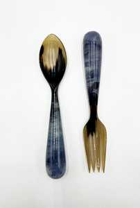 Set 2 Handmade Natural Horn <b>Spoons</b> Premium Buffalo Horn Cutlery Mirror Finish Long Handle Durable High Quality Home Restaurant - Product Image 2