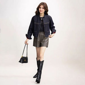 STITCHMODE Fabricación Chaqueta de cuello redondo para mujer Prendas de abrigo Chaqueta de mezclilla para mujer con logotipo personalizado de alta calidad - Product Image 6