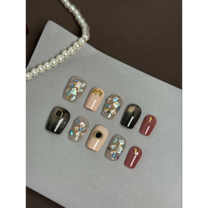 Uñas Postizas Midnight Gem Elegantes y con Estilo - Product Image 2