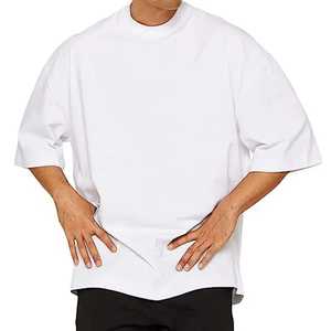 T-shirt personnalisé de haute qualité 100% coton t-shirt uni pour hommes grande taille courte longueur surdimensionnée coupe directe du fabricant - Product Image 1