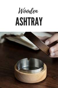 Cenicero a prueba de viento de madera de nogal hecho a mano con revestimiento de acero inoxidable para interiores y exteriores, bandeja para fumar cigarros para el hogar con costo barato - Product Image 5