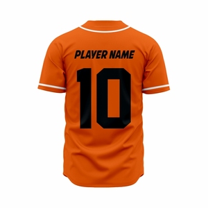 Jersey de Béisbol Personalizado con su Propio Diseño, Impresión por Transferencia de Calor, Cosido, Transpirable, de Secado Rápido, 100% Poliéster, Cuello Alto - Product Image 3