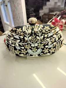 Pochette de luxe faite à la main pour mariages fêtes célébrations exquis perlé sac à main perle broderie gland décoration Durable - Product Image 6